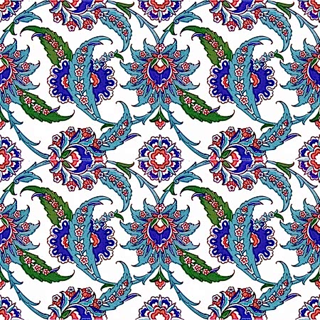 20x20 AC-1 Hancer Yaprak Desenli Cini Karo, Kütahya çinisi, Cami çinileri, Türk hamamı, arabic mosque, Banyo dekorasyon, fiyatları, örnekler