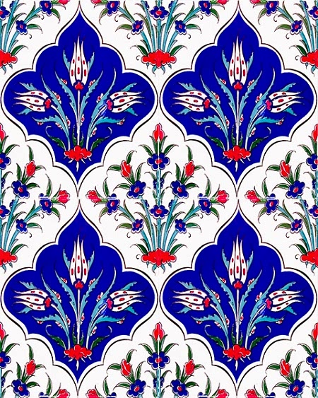AC-1045 Iznik Laleli Cini Karo, Kütahya çinisi, Cami çinileri, Türk hamamı, arabic mosque, Banyo dekorasyon, fiyatları, örnekler