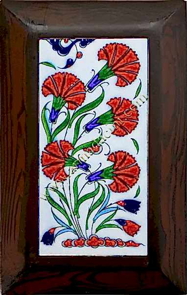10x20 izni Cini Bes Karanfil Desenli El Dekoru 113 Cini Pano iznik çinileri el yapımı çini karo türk çini sanatı desenleri osmanlı motifleri türk hamamı çini pano banyo mutfak çiniler seramik otel ev cami metro dekorasyon mosque masjid hand made interior ceramic tiles decoration turkısh bath bathroom fiyatları