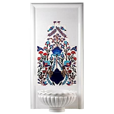 60x105 iznik desenli eldekoru çini kurna arkası pano