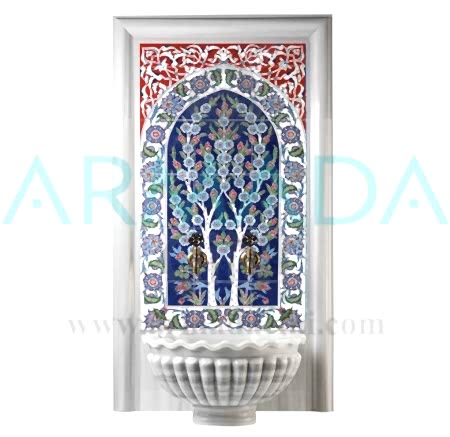 60x120 620 Hayat Ağacı çini Desenli Türk Hamamı