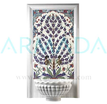 80x140 Hayat Ağacı Desenli Çini Türk Hamamı