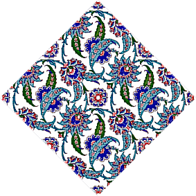 20x20 AC-1 Hancer Yaprak Desenli Cini Karo, Kütahya çinisi, Cami çinileri, Türk hamamı, arabic mosque, Banyo dekorasyon, fiyatları, örnekler