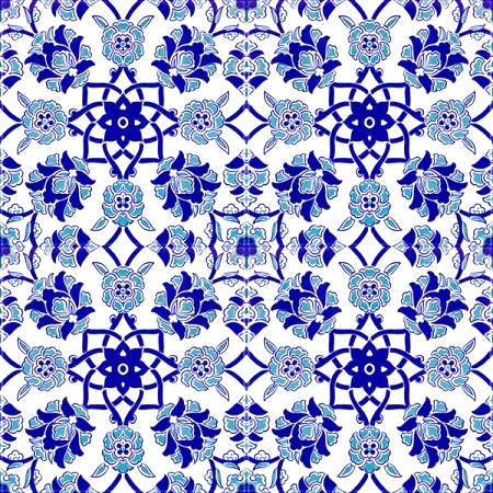 20x20 AC-10 Selcuk Mavi Cicek Desenli Cini Karo Turkish bathrom kitchen tiles ceramic decrations