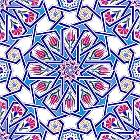 20x20 AC-17 Geometrik Desen Cini Seramik Karo İslamic art ceramic mosque tile decorations