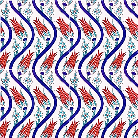 AC-20 Lale Desenli Cini Seramik Karo tulip patterned turkish ceramic floral tiles decor