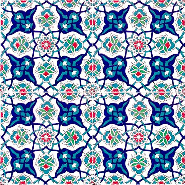 AC-27 Rumi Desenli Cini Karo rumi patterned mosque masjid ceramic tile intrior