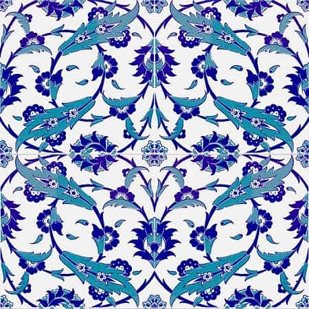 20x20 AC-32 Selcuklu Desen Cini Karo Ottoman Turkish floral patterned desıgn bathroom kitchen wall tiles decoration