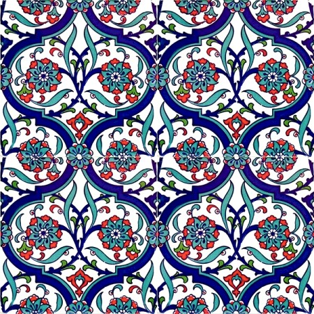 Iznik Desenli Cini Karo Ottoman Turkish bathroom kitchen interior mosque ceramic tile