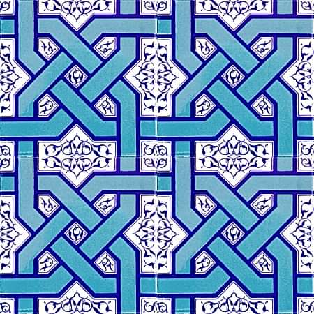 AC-6 Selcuklu Turkuaz Zincir Gecme Desenli Cini Karo Turkish ceramic wall tiles decorations