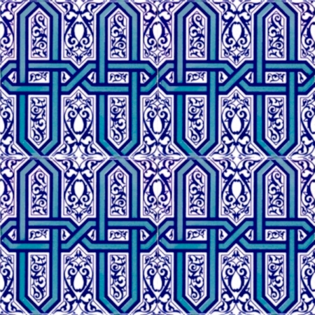 AC-9 Selcuklu Mavi Zincir Desenli Cini Karo mosque interior wall tiles turkish ceramic decorations interior
