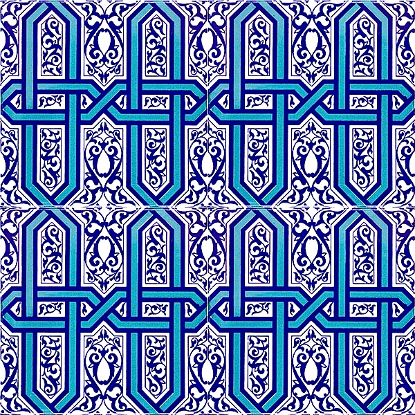 AC-9 Selcuklu Mavi Zincir Desenli Cini Karo mosque interior wall tiles turkish ceramic decorations interior