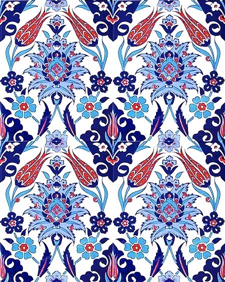 AC-1004 Iznik Lale Desen Cini Karo, Kütahya çinisi, Cami çinileri, Türk hamamı, arabic mosque, Banyo, otel dekorasyon, fiyatları, decoration örnekleri