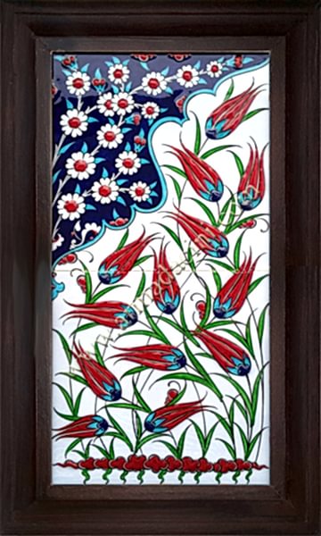 20x40 Rumi Kırmızı Laleler Çini Desenli El Dekoru 152 Cini Pano iznik çinileri el yapımı çini karo türk çini sanatı desenleri osmanlı motifleri türk hamamı çini pano banyo mutfak çiniler seramik otel ev cami metro dekorasyon mosque masjid hand made interior ceramic tiles decoration turkısh bath bathroom fiyatları