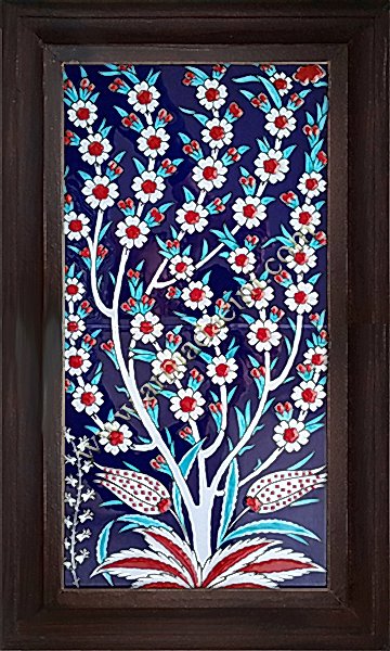 20x40 iznik Çini Kobalt Hayat Agacı Desenli El Dekoru 153 Cini Pano iznik çinileri el yapımı çini karo türk çini sanatı desenleri osmanlı motifleri türk hamamı çini pano banyo mutfak çiniler seramik otel ev cami metro dekorasyon mosque masjid hand made interior ceramic tiles decoration turkısh bath bathroom fiyatları