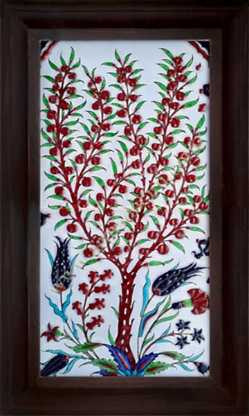 20x40 Kutahya Çinisi Nar Agacı Desenli El Dekoru 155 Cini Pano iznik çinileri el yapımı çini karo türk çini sanatı desenleri osmanlı motifleri türk hamamı çini pano banyo mutfak çiniler seramik otel ev cami metro dekorasyon mosque masjid hand made interior ceramic tiles decoration turkısh bath bathroom fiyatları