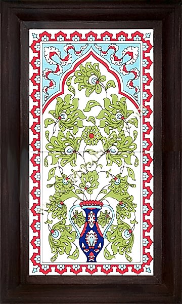 20x40 Kutahya Yesil Cicekli Çini Desenli El Dekoru 161 Cini Pano iznik çinileri el yapımı çini karo türk çini sanatı desenleri osmanlı motifleri türk hamamı çini pano banyo mutfak çiniler seramik otel ev cami metro dekorasyon mosque masjid hand made interior ceramic tiles decoration turkısh bath bathroom fiyatları