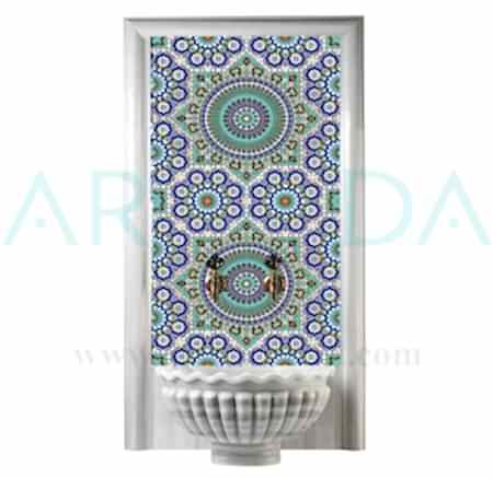 60x100 Marok Geometrik Desen Türk Hamamı çini Panosu