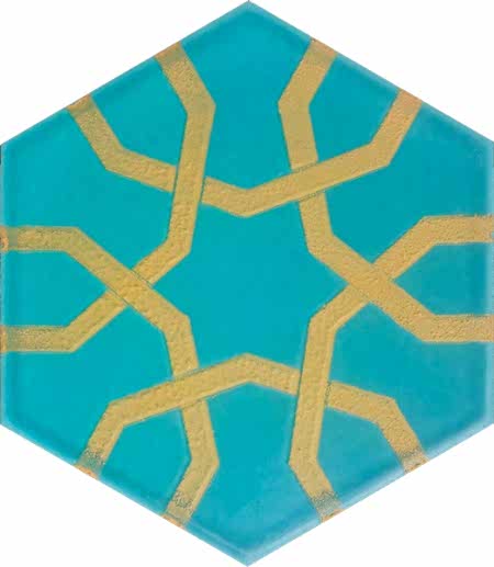 AL-10 Metalik Altıgen Cini Seramik Karo, Kutahya çinisi İznik çinileri Türk hamamı, mosque, Banyo otel dekorasyon, fiyatları hexagon tile decorations, ornek