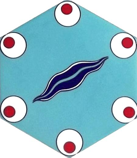 AL-8 Cintemani Altıgen Cini Seramik Karo, Kutahya çinisi, İznik çinileri, Türk hamamı, mosque, Banyo, otel dekorasyon fiyatları, hexagon tile, decorations,