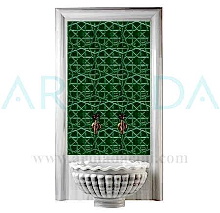 20x20 Zümrüt Yeşil Selçuk Yıldızı Seramik Rölyefli Çini Karo