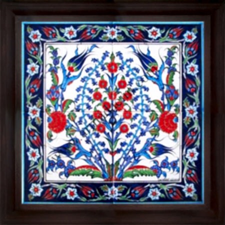 40x40 Kutahya Sumbul Çini Desenli El Dekoru 406 Cini Pano Kütahya ve iznik çinileri el yapımı çini karo türk çini sanatı desenleri osmanlı motifleri türk hamamı çini pano banyo mutfak çiniler seramik otel ev cami metro dekorasyon mosque masjid hand made interior ceramic tiles decoration turkısh bath bathroom fiyatları
