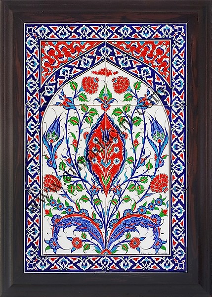 40x60 Kutahya Çini Kırmızı Gobekli El Dekoru 507 Cini Pano Kütahya ve iznik çinileri el yapımı çini karo türk çini sanatı desenleri osmanlı motifleri türk hamamı çini pano banyo mutfak çiniler seramik otel ev cami metro dekorasyon mosque masjid hand made interior ceramic tiles decoration turkısh bath bathroom fiyatları