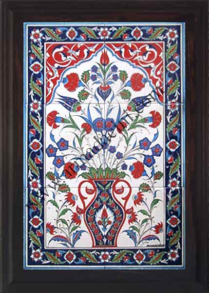 40x60 Kütahya Saksılı Karanfil Çini Desenli Eldekoru 511 Kütahya ve iznik çinileri el yapımı çini karo türk çini sanatı desenleri osmanlı motifleri türk hamamı çini pano banyo mutfak çiniler seramik otel ev cami metro dekorasyon mosque masjid hand made interior ceramic tiles decoration turkısh bath bathroom fiyatları