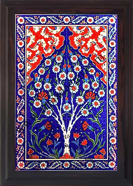40x60 Kobalt Kırmızı Hayat Agacı Cini Desenli Eldekoru 602 Kütahya ve iznik çinileri el yapımı çini karo türk çini sanatı desenleri osmanlı motifleri türk hamamı çini pano banyo mutfak çiniler seramik otel ev cami metro dekorasyon mosque masjid hand made interior ceramic tiles decoration turkısh bath bathroom fiyatları