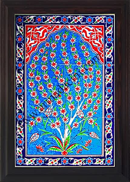 40x60 iznik Mavi Tek Hayat Agacı Cini Desenli Elisi 603 Kütahya çinileri el yapımı çini karo türk çini sanatı desenleri osmanlı motifleri türk hamamı çini pano banyo mutfak çiniler seramik otel ev cami metro dekorasyon mosque masjid hand made interior ceramic tiles decoration turkısh bath bathroom fiyatları satıcıları