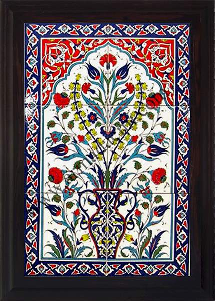 40x60 Kutahya Cini Saksı Desenli Eldekoru 606 Kütahya ve iznik çinileri el yapımı çini karo türk çini sanatı desenleri osmanlı motifleri türk hamamı çini pano banyo mutfak çiniler seramik otel ev cami metro dekorasyon mosque masjid hand made interior ceramic tiles decoration turkısh bath bathroom fiyatları satıcıları