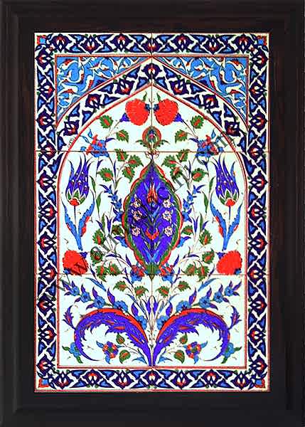 8040x60 Kutahya Cini Yaprak Desenli El Dekoru 610 iznik çinileri el yapımı çini karo türk çini sanatı desenleri osmanlı motifleri türk hamamı çini pano banyo mutfak çiniler seramik otel ev cami metro dekorasyon mosque masjid hand made interior ceramic tiles decoration turkısh bath bathroom fiyatları satıcıları