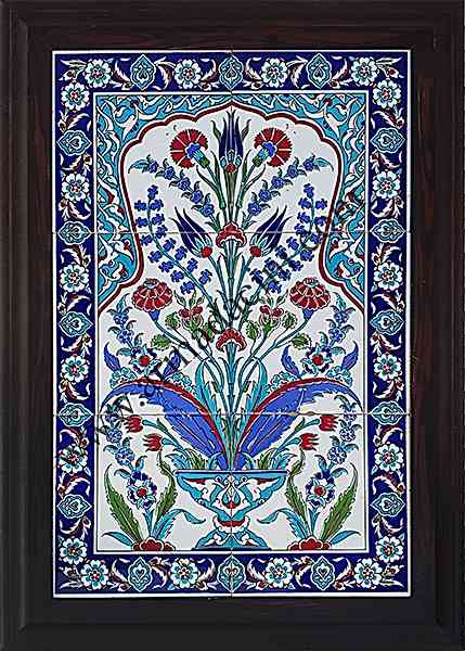 40x60 Kutahya Cinisi Hancer Desenli Eldekoru 611 iznik çinileri el yapımı çini karo türk çini sanatı desenleri osmanlı motifleri türk hamamı çini pano banyo mutfak çiniler seramik otel ev cami metro dekorasyon mosque masjid hand made interior ceramic tiles decoration turkısh bath bathroom fiyatları satıcıları