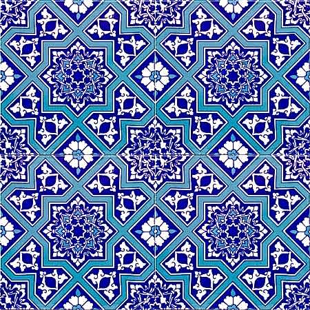 20x20 Cm Ac 12 Selçuk Yıldız Geçme Desenli Çini Karo