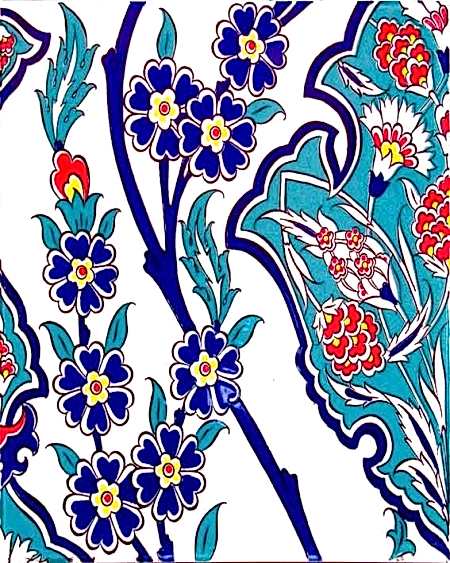 20x25 Cm Ac 1013 Karanfil Desenli Çini Seramik Karo