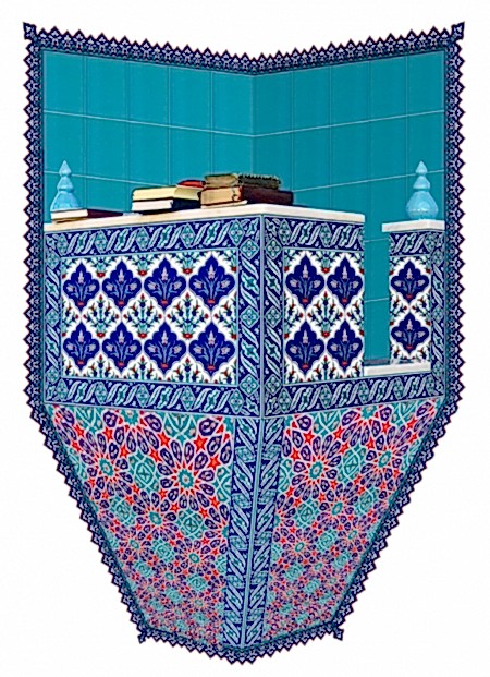 Armada Çini 120X160 Turkuaz Köşeli Cami Kürsüsü