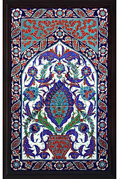 60x100 Kutahya Cini Desenli Gobeklı El Dekoru 626 pano ve iznik çinileri el yapımı çini karo türk çini sanatı desenleri osmanlı motifleri türk hamamı çini pano banyo mutfak çiniler seramik otel ev cami metro dekorasyon mosque masjid hand made interior ceramic tiles decoration turkısh bath bathroom fiyatları satıcıları
