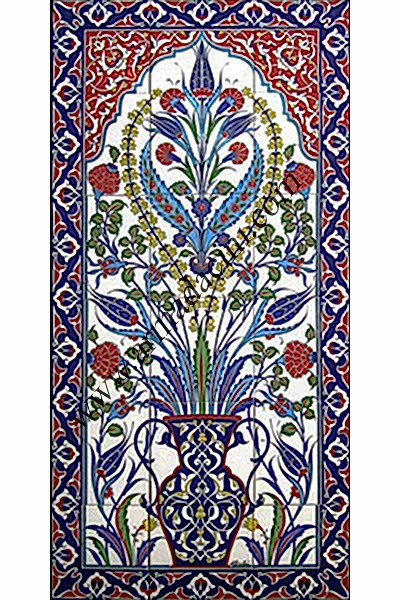 60x120 Kutahya Hancer Yapraklı Cini Desenli El isi 630 Pano iznik çinileri el yapımı çini karo türk çini sanatı desenleri osmanlı motifleri türk hamamı çini pano banyo çiniler seramik otel ev cami metro dekorasyon mosque masjid hand made interior ceramic tiles decoration turkısh bath bathroom fiyatları satıcıları