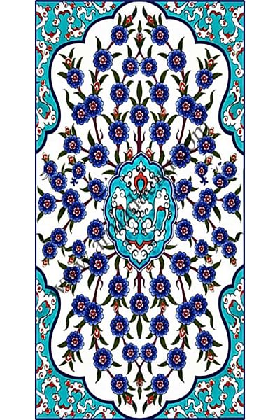 60x120 iznik Turkuaz Cicek Desenli Cini El Dekoru 634 Kütahya çinileri el yapımı çini karo türk çini sanatı desenleri osmanlı motifleri türk hamamı çini pano banyo mutfak çiniler seramik otel ev cami metro dekorasyon mosque masjid hand made interior ceramic tiles decoration turkısh bath bathroom fiyatları satıcıları