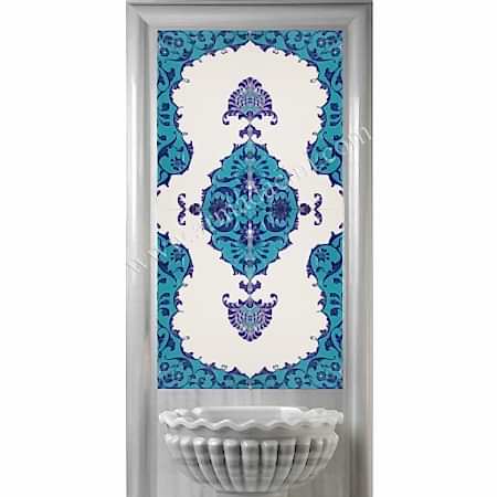 60x120 Koçer Turkuaz çini Desenli Türk Hamamı