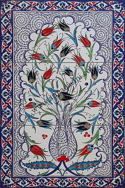 60x90 Lalezar Halic Desenli Cini Eldekoru 600 Cini Pano Kütahya ve iznik çinileri el yapımı çini karo türk çini sanatı desenleri osmanlı motifleri türk hamamı çini pano banyo mutfak çiniler seramik otel ev cami metro dekorasyon mosque masjid hand made interior ceramic tiles decoration turkısh bath bathroom fiyatları