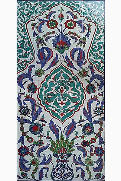 80x160 Madalyon Yesil Gobekli El Dekoru 810 Cini Kütahya ve iznik çinileri el yapımı çini karo türk çini sanatı desenleri osmanlı motifleri türk hamamı çini pano banyo çiniler seramik otel ev cami metro dekorasyon mosque masjid hand made interior ceramic tiles decoration turkısh bath bathroom fiyatları satıcıları