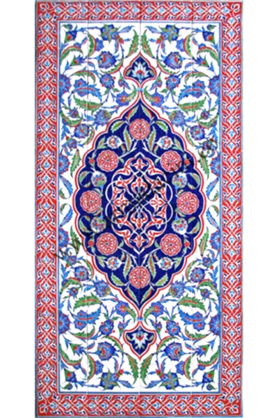 80x160 Madalyon Cini Desenli El Dekoru 812 Cini Pano Kütahya ve iznik çinileri el yapımı çini karo türk çini sanatı desenleri osmanlı motifleri türk hamamı çini pano banyo çiniler seramik otel ev cami metro dekorasyon mosque masjid hand made interior ceramic tiles decoration turkısh bath bathroom fiyatları satıcıları