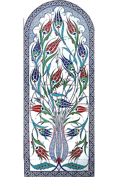 80x200 Lalezar Desenli El Dekoru 850 Cini Pano Kütahya ve iznik çinileri el yapımı çini karo türk çini sanatı desenleri osmanlı motifleri türk hamamı çini pano banyo mutfak çiniler seramik otel ev cami metro dekorasyon mosque masjid hand made interior ceramic tiles decoration turkısh bath bathroom fiyatları satıcıları