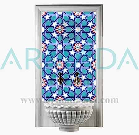 AC-85 Geometrik Desenli Çini Türk Hamamı Dekorasyonu