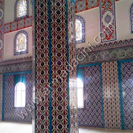 Desenli Cami Sekizgen Kolon çini Dizaynı