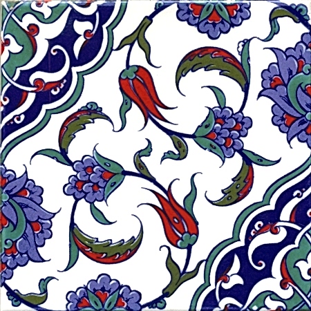 20x20 Cm Ac 44 Osmanlı Desen Kütahya Çini Karo