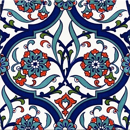 20x20 AÇ 56 İznik Desenli Kütahya Çini Karo