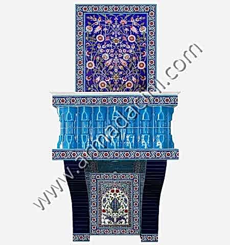 Cephede Sütunceli Kürsü Çini Panolu