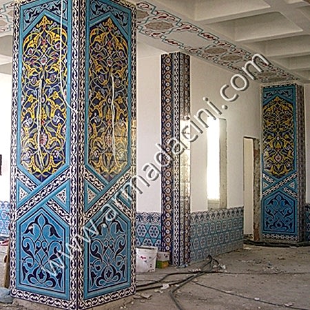 El Dekoru Cami Kolon Çini Kaplaması